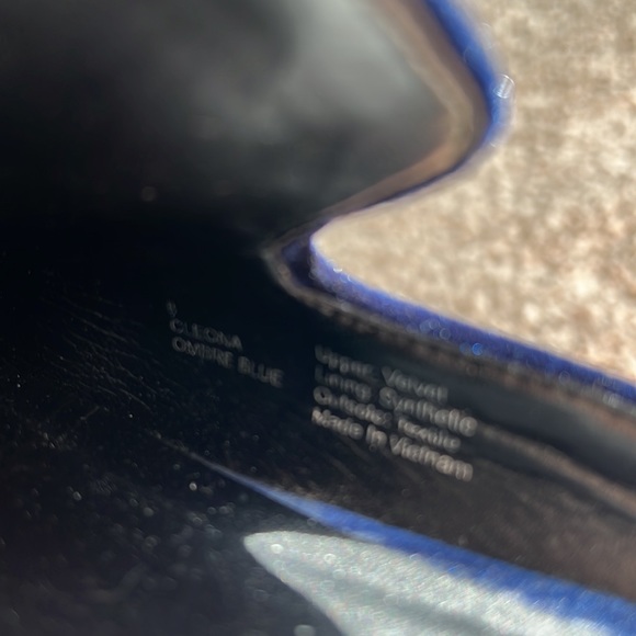 Sole Society | Navy Velvet Slides w/ Black Puff - Picture 8 of 8